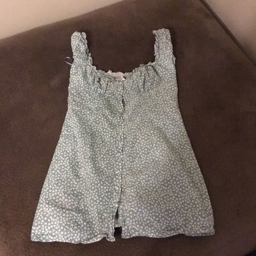 Green mini sun dress